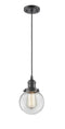 Innovations Lighting Beacon 1-100 watt 6 inch Oil Rubbed Bronze Mini Pendant with Clear glass 201COBG2026