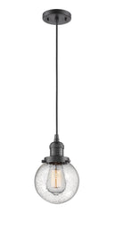 Innovations Lighting Beacon 1-100 watt 6 inch Oil Rubbed Bronze Mini Pendant with Seedy glass 201COBG2046