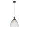 Seneca Falls Mini Pendant shown in the Oil Rubbed Bronze finish with a Clear Halophane shade