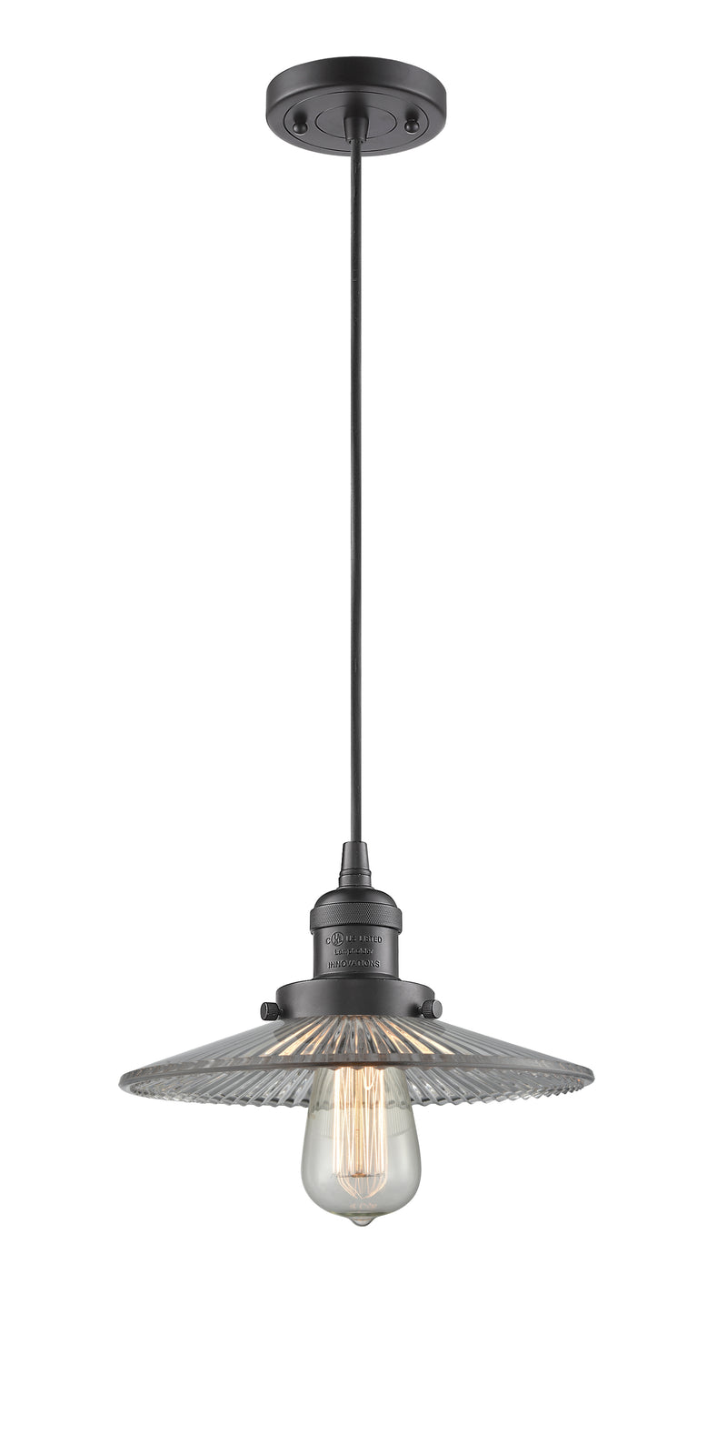 Innovations Lighting Halophane 1-100 watt 10 inch Oil Rubbed Bronze Mini Pendant with Halophane glass 201COBG2