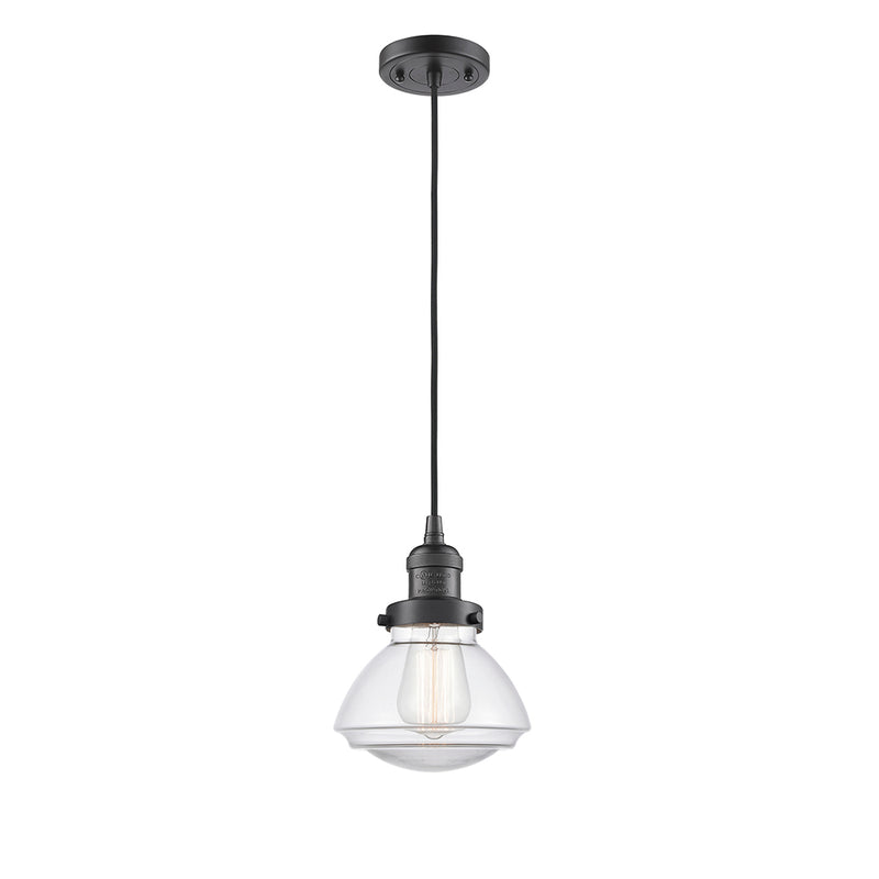 Olean Mini Pendant shown in the Oil Rubbed Bronze finish with a Clear shade