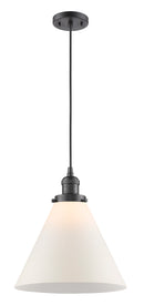 Innovations Lighting X-Large Cone 1-100 watt 12 inch Oil Rubbed Bronze Mini Pendant with Matte White Cased glass 201COBG41L