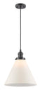 Innovations Lighting X-Large Cone 1-100 watt 12" Oil Rubbed Bronze Mini Pendant with Matte White Cased glass 201COBG41L