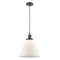 Cone Mini Pendant shown in the Oil Rubbed Bronze finish with a Matte White shade