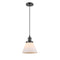 Cone Mini Pendant shown in the Oil Rubbed Bronze finish with a Matte White shade