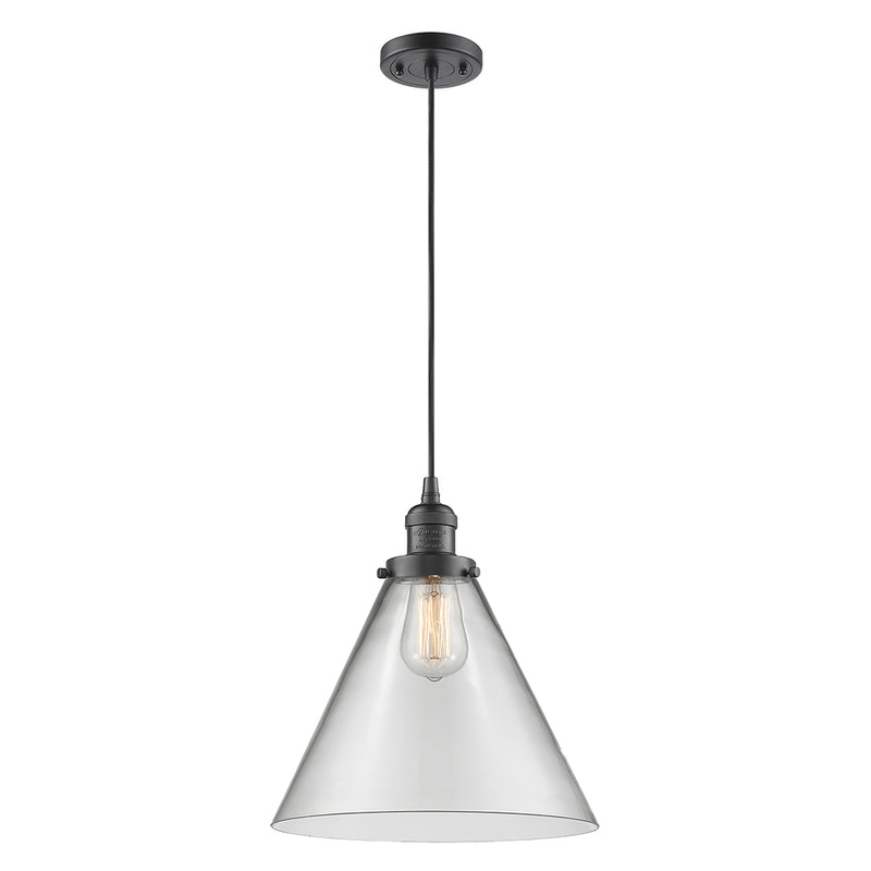 Cone Mini Pendant shown in the Oil Rubbed Bronze finish with a Clear shade