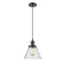 Cone Mini Pendant shown in the Oil Rubbed Bronze finish with a Seedy shade