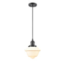 Oxford Mini Pendant shown in the Oil Rubbed Bronze finish with a Matte White shade