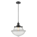 Oxford Mini Pendant shown in the Oil Rubbed Bronze finish with a Clear shade