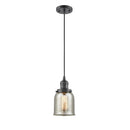 Bell Mini Pendant shown in the Oil Rubbed Bronze finish with a Silver Plated Mercury shade