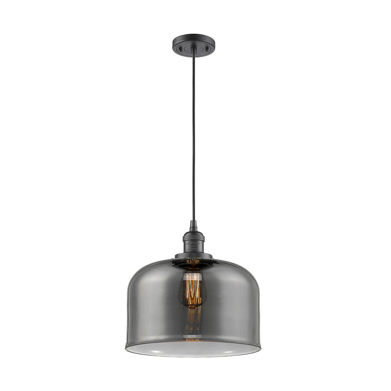 Bell Mini Pendant shown in the Oil Rubbed Bronze finish with a Plated Smoke shade