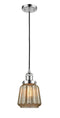 Innovations Lighting Chatham 1-100 watt 6 inch Polished Chrome Mini Pendant with Mercury Fluted glass 201CPCG146