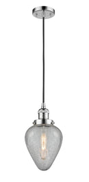 Innovations Lighting Geneseo 1-100 watt 6.5 inch Polished Chrome Mini Pendant with Clear Crackle glass 201CPCG165