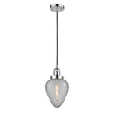 Geneseo Mini Pendant shown in the Polished Chrome finish with a Clear Crackled shade