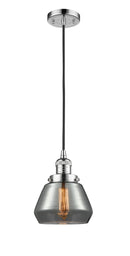 Innovations Lighting Fulton 1-100 watt 7 inch Polished Chrome Mini Pendant with Smoked glass 201CPCG173