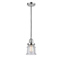 Canton Mini Pendant shown in the Polished Chrome finish with a Seedy shade