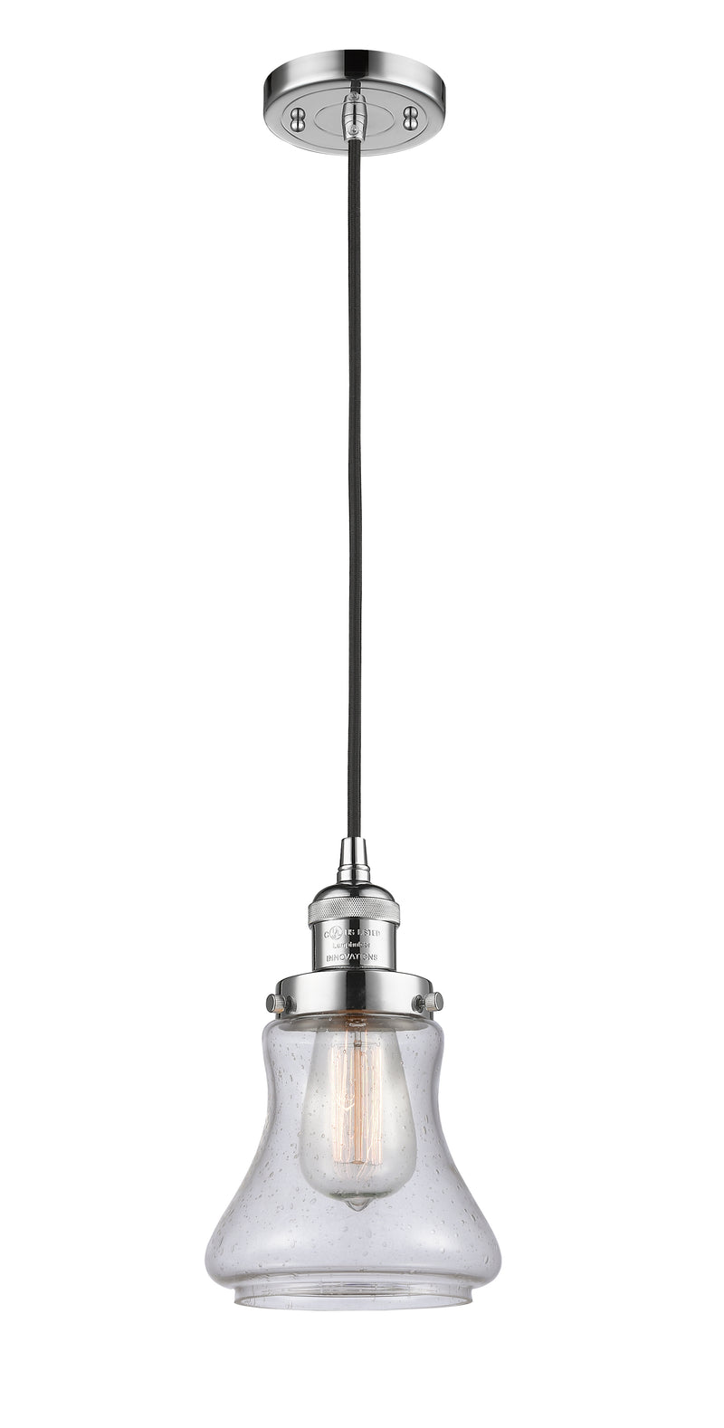 Innovations Lighting Bellmont 1-100 watt 6.5 inch Polished Chrome Mini Pendant with Seedy glass 201CPCG194