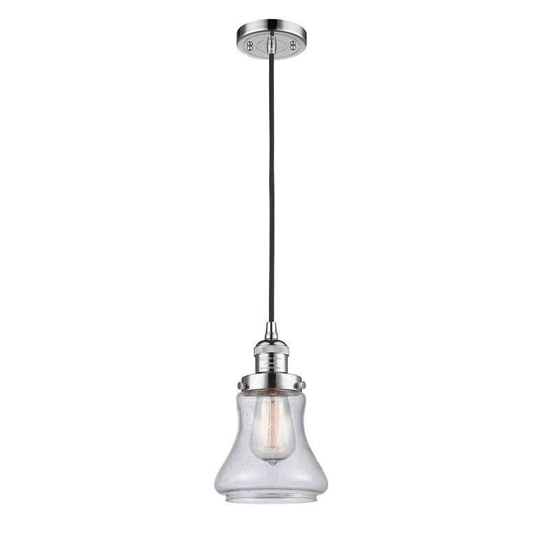 Bellmont Mini Pendant shown in the Polished Chrome finish with a Seedy shade