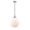 Beacon Mini Pendant shown in the Polished Chrome finish with a Matte White shade