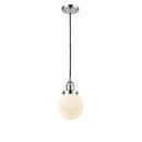 Beacon Mini Pendant shown in the Polished Chrome finish with a Matte White shade