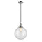 Beacon Mini Pendant shown in the Polished Chrome finish with a Clear shade