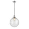 Beacon Mini Pendant shown in the Polished Chrome finish with a Seedy shade