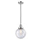 Beacon Mini Pendant shown in the Polished Chrome finish with a Seedy shade