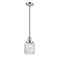 Colton Mini Pendant shown in the Polished Chrome finish with a Clear Halophane shade