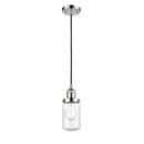 Dover Mini Pendant shown in the Polished Chrome finish with a Seedy shade