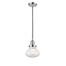 Olean Mini Pendant shown in the Polished Chrome finish with a Clear shade