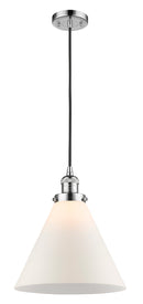 Innovations Lighting X-Large Cone 1-100 watt 12" Polished Chrome Mini Pendant with Matte White Cased glass 201CPCG41L