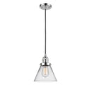 Cone Mini Pendant shown in the Polished Chrome finish with a Clear shade