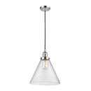 Cone Mini Pendant shown in the Polished Chrome finish with a Seedy shade