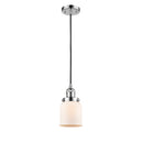 Bell Mini Pendant shown in the Polished Chrome finish with a Matte White shade