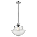 Oxford Mini Pendant shown in the Polished Chrome finish with a Seedy shade