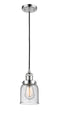 Innovations Lighting Small Bell 1-100 watt 8 inch Antique Copper Mini Pendant with Seedy glass 201CPCG54