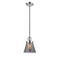 Cone Mini Pendant shown in the Polished Chrome finish with a Plated Smoke shade