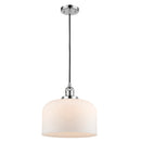 Bell Mini Pendant shown in the Polished Chrome finish with a Matte White shade