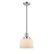 Bell Mini Pendant shown in the Polished Chrome finish with a Matte White shade