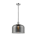 Bell Mini Pendant shown in the Polished Chrome finish with a Plated Smoke shade