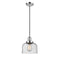 Bell Mini Pendant shown in the Polished Chrome finish with a Seedy shade