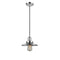 Railroad Mini Pendant shown in the Polished Chrome finish with a Polished Chrome shade