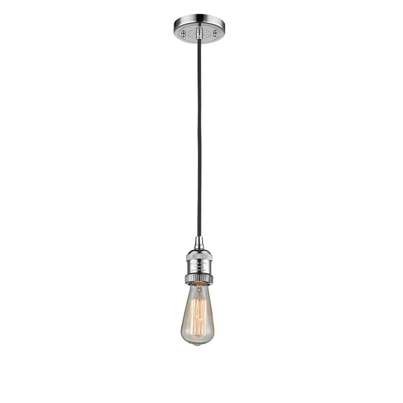 Bare Bulb Mini Pendant shown in the Polished Chrome finish