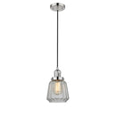 Chatham Mini Pendant shown in the Polished Nickel finish with a Clear shade