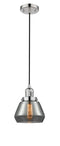 Innovations Lighting Fulton 1-100 watt 7 inch Polished Nickel Mini Pendant with Smoked glass 201CPNG173