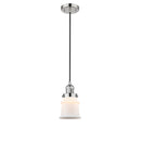 Canton Mini Pendant shown in the Polished Nickel finish with a Matte White shade