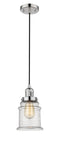 Innovations Lighting Canton 1-100 watt 6.5 inch Polished Nickel Mini Pendant with Seedy glass 201CPNG184