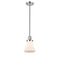 Bellmont Mini Pendant shown in the Polished Nickel finish with a Matte White shade