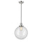 Beacon Mini Pendant shown in the Polished Nickel finish with a Clear shade