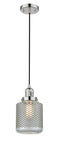 Innovations Lighting Stanton 1-100 watt 6 inch Polished Nickel Mini Pendant with Vintage Wire Mesh glass 201CPNG262